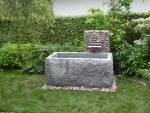 Granitbrunnen / Pflanztrog  rechteckig hellgrau 180x85x70